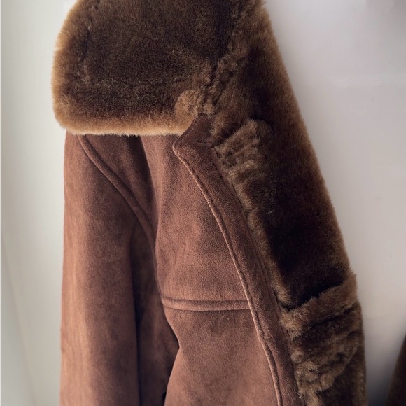 Brown Suede Fur-Lined Jacket - Picture 2 of 8